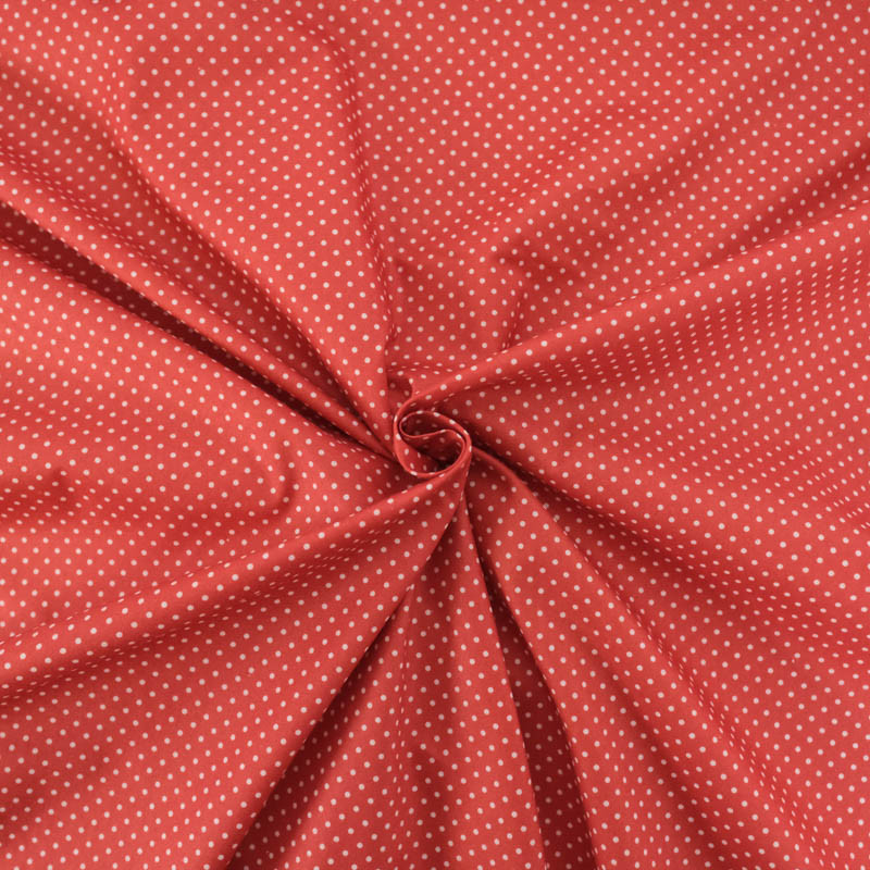 Cotton Poplin with Mini Polka Dots in Terracotta - Maison Klem